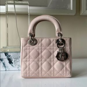 Dior Satin Cannage Lady Dior Pink/Blush Mini Bag